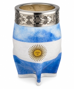 MATE IMPERIAL DE CUERO CON VIROLA DE ALPACA ARGENTINA
