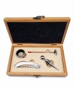 SET DE VINO BAMBU X4