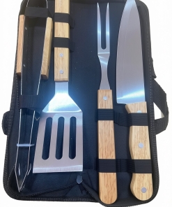 SET ASADO X4 ESTUCHE NEGRO